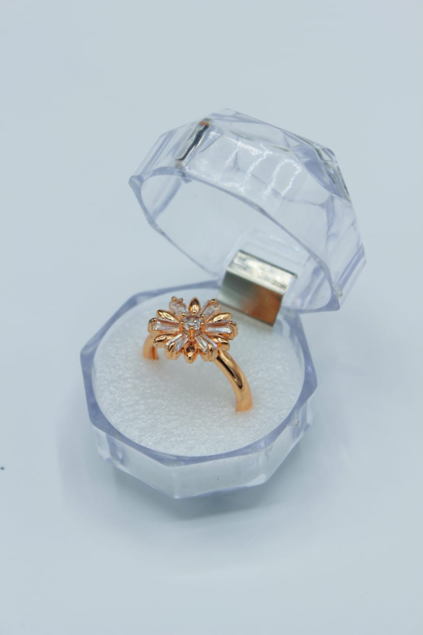 Luminous Design Real Stone Gold Plated Ring for Girls/Women