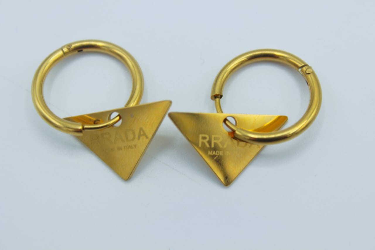 Glamorous Design PRADA Gold Plated Earrings for Girls/Women