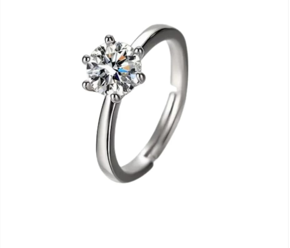 Stainless Steel Adjustable Diamond Ring